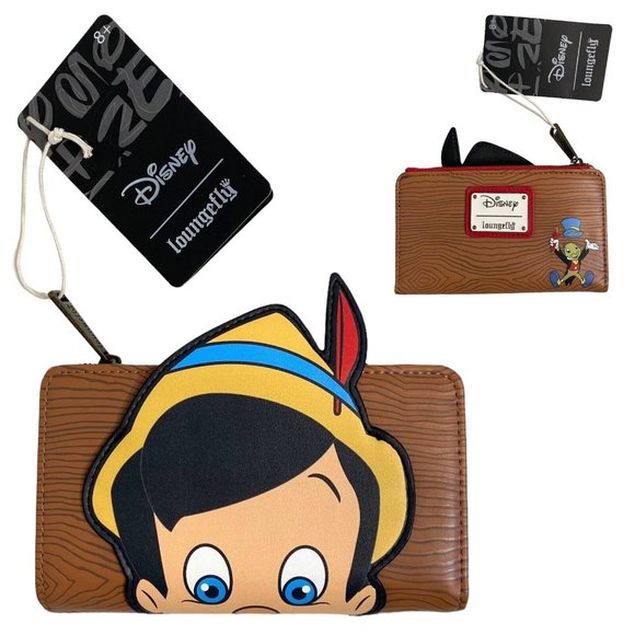 Loungefly Disney Pinocchio Peeking Flap Cardholder Coin‎ Wallet Purse - Picture 1 of 9